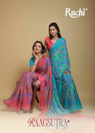Raagsutra By Ruchi Fancy Georgette Printed Saree Wholeslaer in Surat